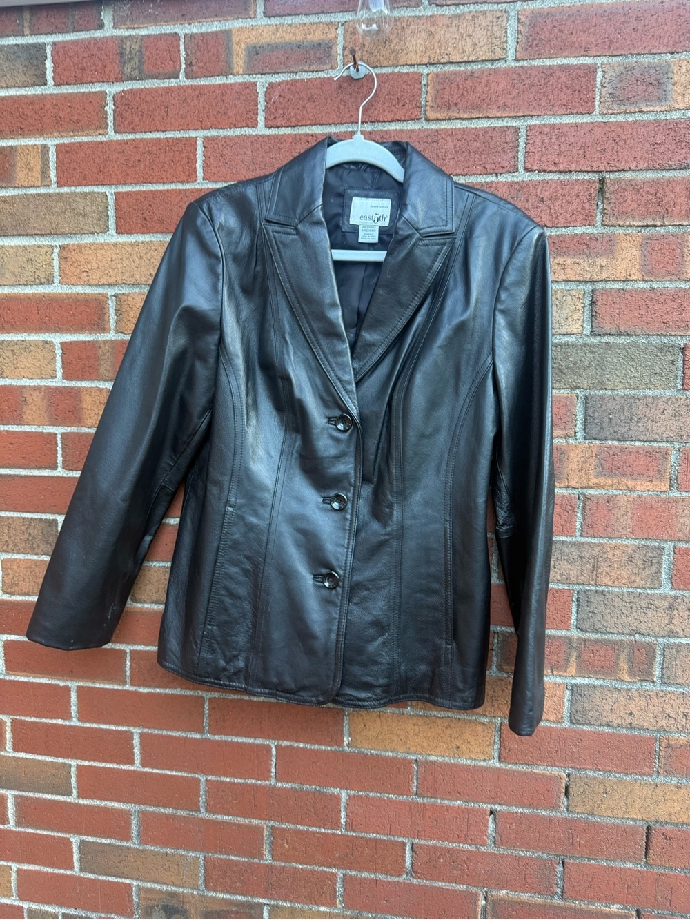 East 5th Genuine Leather Black Blazer Jacket Size Medium